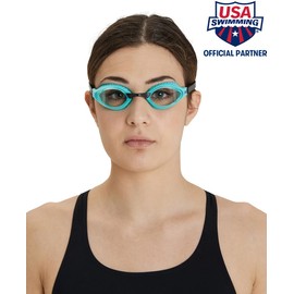 arena Air-Speed Unisex Wettkampf-Schwimmbrille für Erwachsene, Schwimmbrille mit Großen Antibeschlag-Gläsern, UV-Schutz, 3 Austauschbare Nasenstege, Air Seals