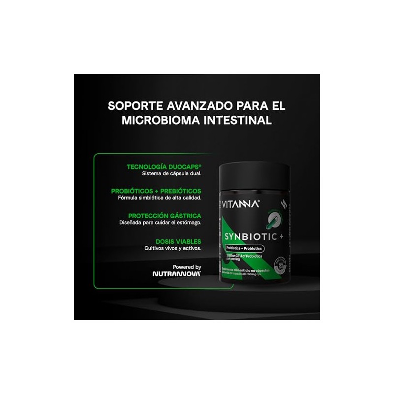 Synbiotic Plus Probióticos y Prebióticos Duocaps Liberación Programada 2 Billones