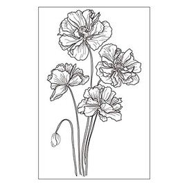 arriettycraft Flower Poppy Rubber Stamp Scrapbook Photo Album Decorative Card Making Clear
