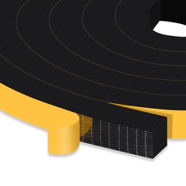 Trisiki Strong Adhesive Door Weather Stripping, Foam Tape for Doors and Windows, SoundProof Weatherproof Door Insulation Weather Strip, AC Seal Strip, Noise Insect Reduction, (1/2 in x 3/8 in x 13Ft)