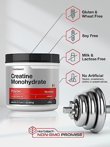Horb ach Creatine Monohydrate Powder, 500 Grams (1.1 Lb)
