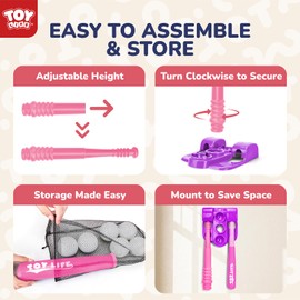 TOY Life T Ball Set for Kids 3-5 5-8, Toddler Baseball Set for Girls, T Ball Stand Sets with Baseball Glove, Tball Bating Tee Outdoor Indoor Toys for Toddler Girls