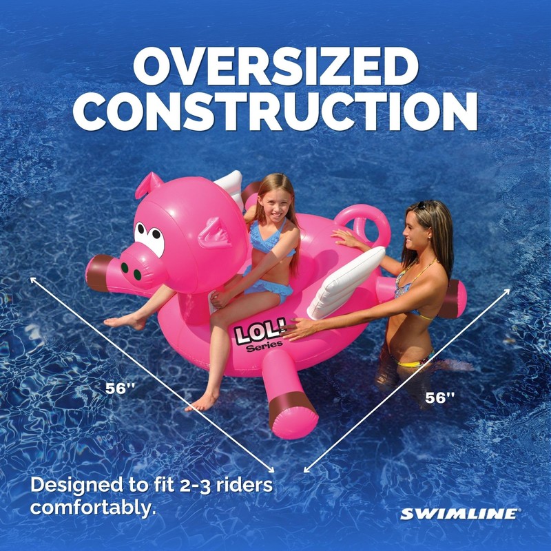 SWIMLINE ORIGINAL 90266 Giant Inflatable LOL Pig Pool Float |