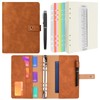 ANOMM A6 Ring Binder Notebook PU Leather Diary, Refillable Notebook