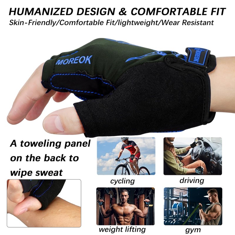 BIKINGMOREOK Cycling Gloves Men Women Half Finger Road MTB Cycling