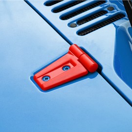 JeCar Cubiertas de bisagra de capó, accesorios exteriores compatibles con Jeep Wrangler JK & Unlimited Sport Sahara Rubicon 2007-2018, rojo