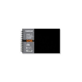 Canson One Art Book, Sketchbook, Fine Grain, 100gsm, Spiral Notebook, Hardcover, 8.5 x 5.5 inches, White, 160 Sheets