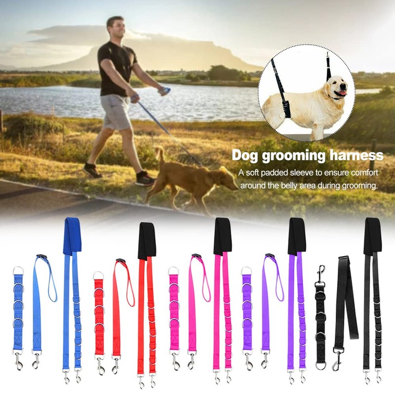 Ganquer 3Pcs Pet Dog Grooming Harness Strap Noose Restraint Belly