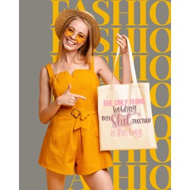 AUSVKAI Canvas Tote Bag Aesthetic for Women, Cute Theonlything Reusable Cloth Cotton Bags for College Shopping Beach Grocery Trendy Gifts