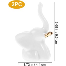 Homoyoyo 1juego Porta Anillos Elefante Blanco Soporte Organizador Joyería Decorativo para Anillos y Aretes Bandeja Almacenamiento Elegante para Hogar Oficina