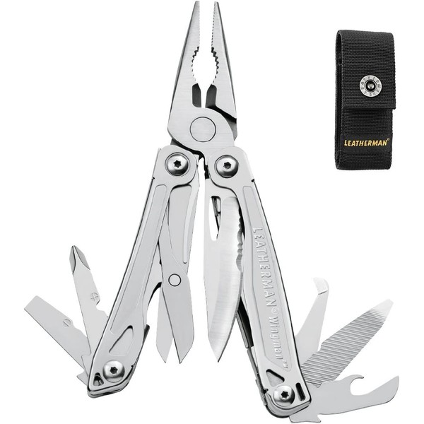 Leatherman Wingman - Multipurpose DIY multi-tool made in the USA with 14 built-in tools, all-locking features, pliers, screwdrivers and a bottle opener, in stainless steel with a nylon sheath