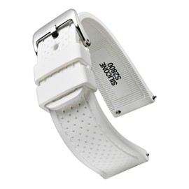 Alpine Sporty Silicone Watch Band | Waterproof Quick Release Rubber Watch Strap| White Lightweight & Adjustable Silicone Watch Band Man |22mm Rubber Watch Strap Compatible with Regular & Smart Watches