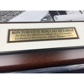 RON TURCOTTE SECRETARIAT TRIPLE CROWN WINNER 1973 FRAMED 8x10 PHOTO BELMONT