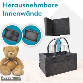 Rubberneck Baby Windel Filztasche - tragbare Wickeltasche, Allzweck Organizer aus Filz (Dunkelgrau, 33 x 22 x 17 cm)