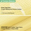 Dynamene Yellow Fabric Shower Curtain - Waffle Weave Textured Heavy