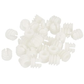 TA-VIGOR 80Pcs Furniture Plastic Pre-inserted Nuts, M6 x 10.5mm Plastic Hinge Dowel Inserts Panel Expansion Nuts for Hinge Self-tapping Screw, Furniture Connector Fittings