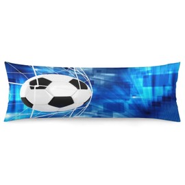 Soccer Football in Goal Net Body Pillow Cover with Zipper