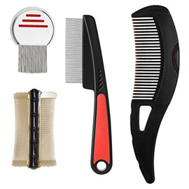 VGECEE Pack of 3 Anti-Dandruff Comb Stainless Steel Fine Tooth Comb Scalp Dandruff Comb Detoxification Comb for Dandruff, Oil Removal, Dandruff Scalp, Hair Combs for Women/Men/Children