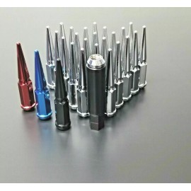 TJF AUTO 32PC CHROME 14X2 CONE SEAT SPIKE LUG NUT 6.0" TALL FIT F150 NAVIGATOR EXPEDITION