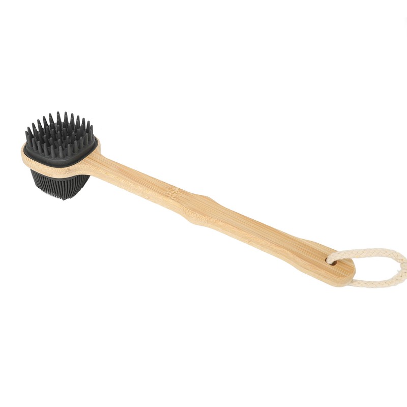 Long Handle Bath Brush with Handing Rope Silicone Shower Back