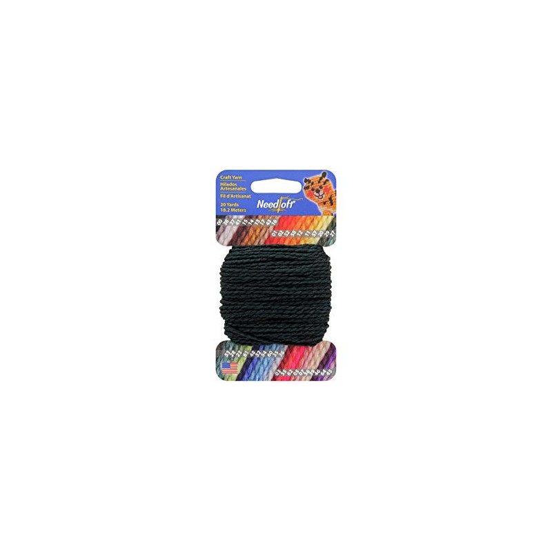 Needloft Craft Yarn, 20-Yard, Black