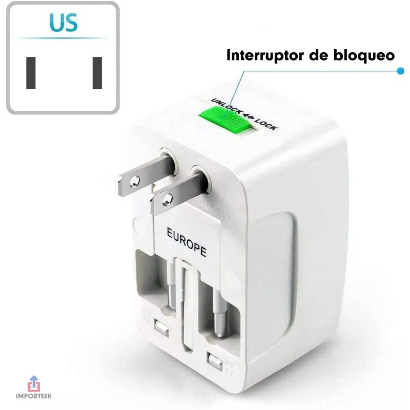 Importeek 20pz Adaptador Convertidor Clavija Corriente Universal Viaje