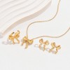 Bow Necklace Earrings Set Gold Bow Jewelry Pearl Stud Earrings