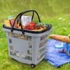 Readsky 4-Pack Plastic Rolling Shopping Basket with Handles, Shopping Cart