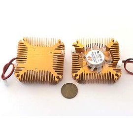 2 Pieces copper 12v 55mm 2PIN Aluminum Cooling Fan Heatsink Cooler VGA CPU A8