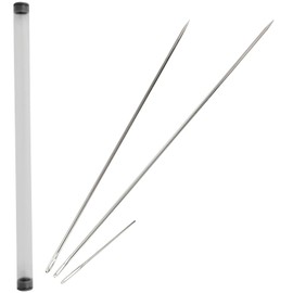 2 PCS Professional Upholstery Needle, Long Sewing Needles, 10"/12" Large Eye Hand Sewing Needles, with Needle Storage Tube, for Home Quilting, Stitching, Crafting