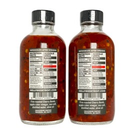 Hell Fire Detroit Cherry Bomb Hot Sauce (Medium), Crafted with Fresh, Fire-Roasted Cherry Bomb Chile Peppers, All-Natural, Vegan, Gluten-Free, Low Sodium – 4 Fl Oz (Pack of 2)