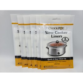 3-7 Quart Premium Crock Pot Slow Cooker Liners 13 IN X 20 IN (Total of 36 with 6 Packages of 6 Each)