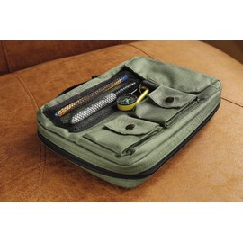 Compass Bible Cover, Zippered, with Handle, Nylon, Green, Medium