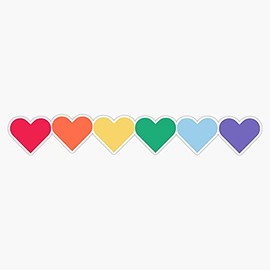 Generic Magnet Rainbow Hearts Magnet Bumper Sticker Car Magnet Flexible Reuseable Magnetic Vinyl 5inch, LAB-CTMAGNETS-699