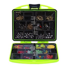 01 24 Compartments High Quality Plastic Fishing Tackle Full Loaded Box Kit Green Fishing Tackle for Outdoor Fishing