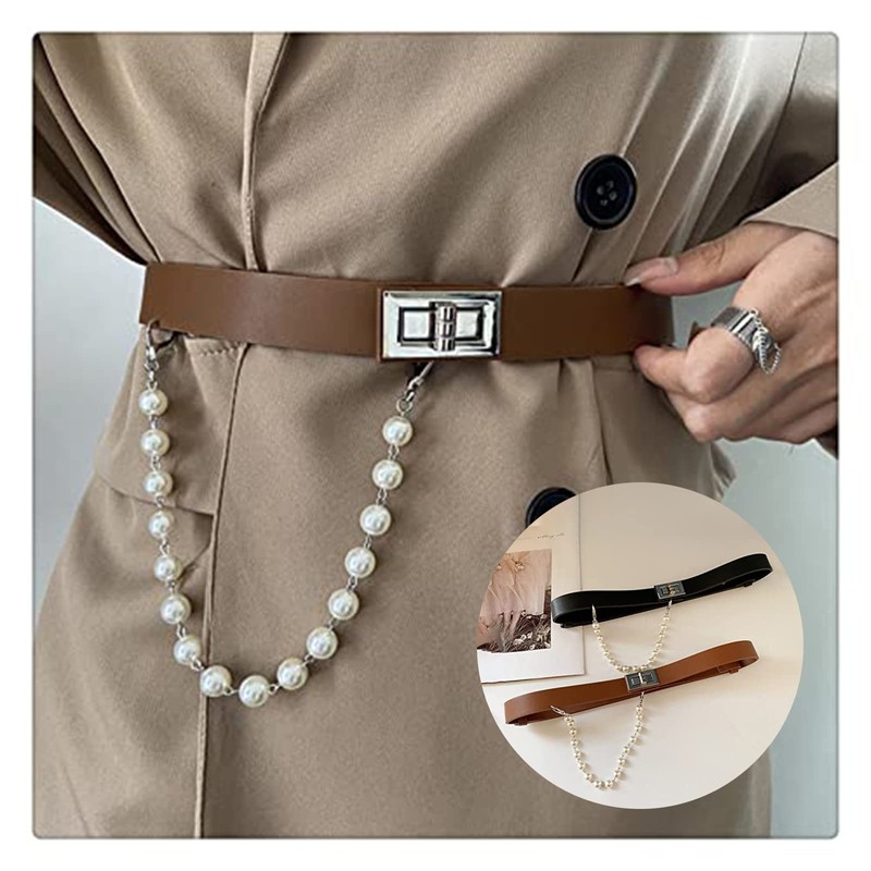 BEAUTY PLAYER 2 Piece Bag Chain Replacement Shoulder Chain Pearl