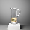 Glass Pitcher with handle Straight Sided, Handmade, With Spout, Three