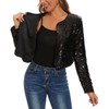 MINTLIMIT Women's Sequin Cardigan Short Open Cardigan Long Sleeve Bolero