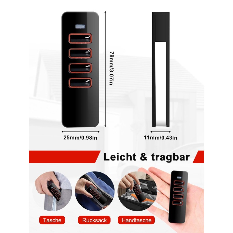 Wvoillty Garage Door Opener, Handheld Transmitter, 868 MHz, Garage Door