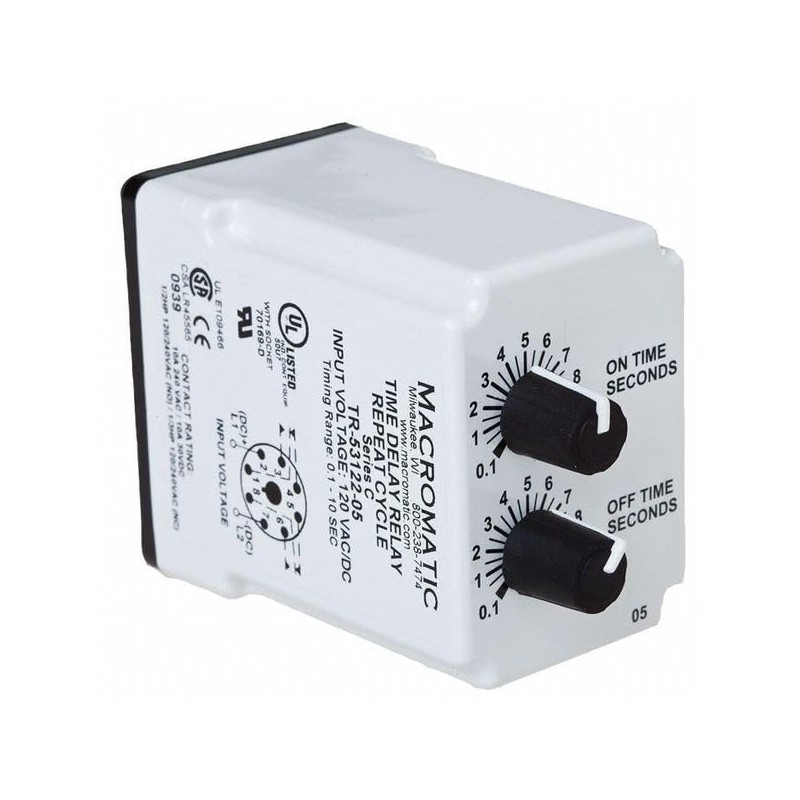 Time Delay Relay, 24VAC/DC, 10A, DPDT, 2VA