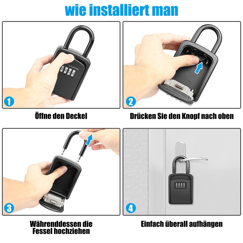 Diyife Key Safe with Shackle, Waterproof Key Cabinet Key Box