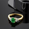 Gem Stone King 18K Yellow Gold Plated Silver Green Simulated