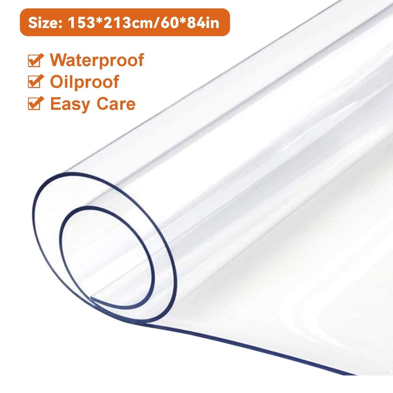 Ragyzity Clear PVC Tablecloth Protector 60 x 84 Inch, Rectangle