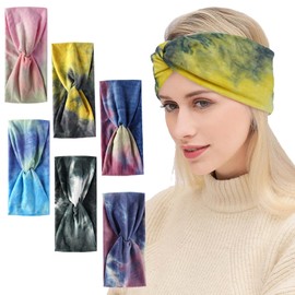 EDLMKM 6 Pack Wide Headbands Soft Head Band, Fashion Hair Bands, Soft Fabric Stretchy Hair Bands, Unisex Kylie Bandeau Headbands, Boho Head Wrap Elastic Hairbands Accessories