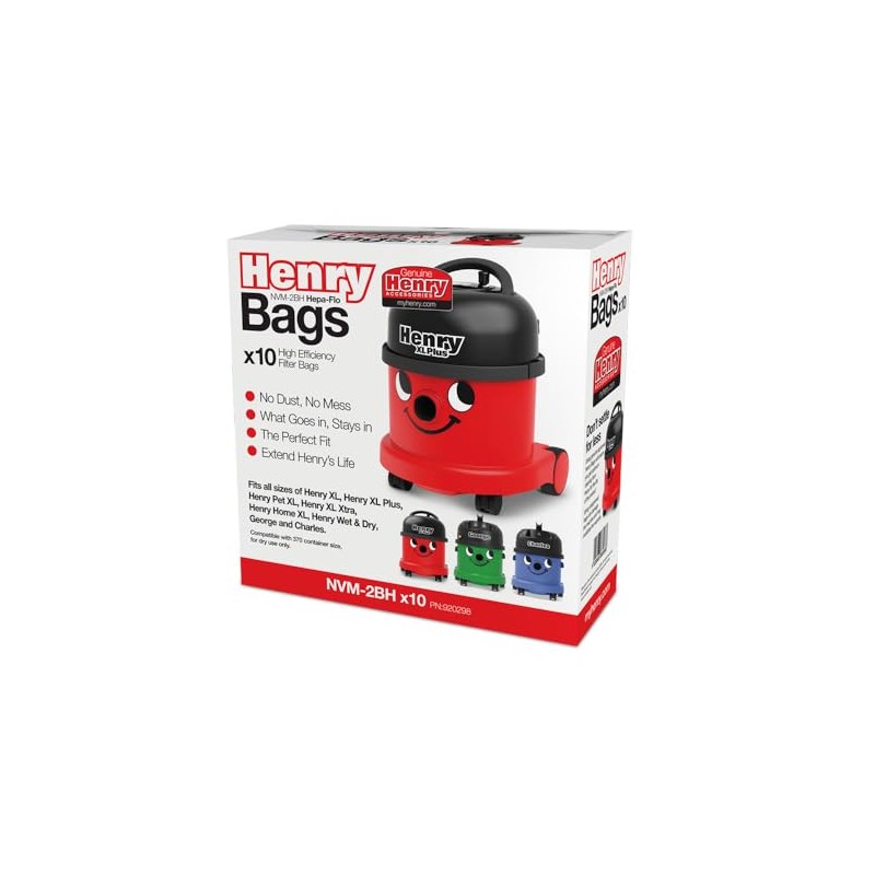 Henry XL HepaFlo Filter Bags, NVM 2BH, Pack of 10