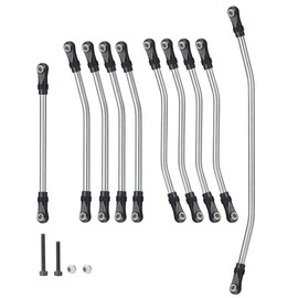 RCLions 1set/10pcs Stainless Steel Link Rod Ends Linkage for Axial Wraith 90018 1/10 Crawler Car Upgrade Parts