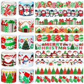 262Ft Christmas Bulletin Board Borders Holiday Gift Candy Trim Border Christmas Decoration Borders Red Green Label Stickers for Xmas Winter Classroom School Home Office Decorations
