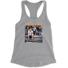Racerback Golden Girls Thug Life Street Small Heather Grey Ladies Tank Top