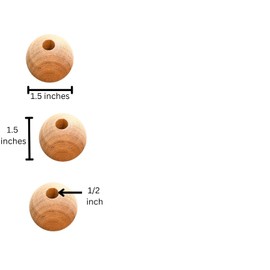 Wood Dowel Caps, 1 Inch Diameter, 1/4 Inch Hole, Unfinished (12)