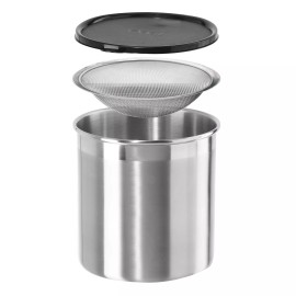 Oggi Stainless Steel Jumbo Grease Container with Removable Strainer and Snug ...